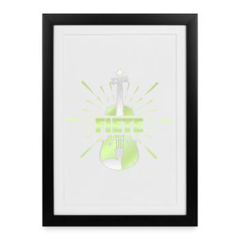 String instrument F - Framed poster (27 × 37 cm) - black - Front