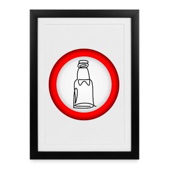 BAN BEER BOTTLE - Framed poster (27 × 37 cm) - black - Front