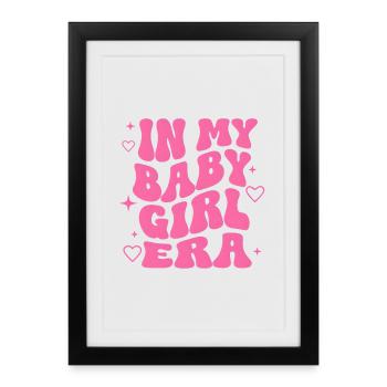 Bébé Fille Cadeau Naissance Shower Bébé Mère Fille - Affiche encadrée (27 × 37 cm) - noir - Devant