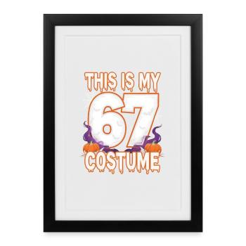 Halloween 67 Meme Six Seven Costume - Framed poster (27 × 37 cm) - black - Front