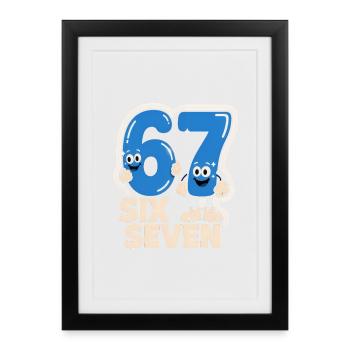 67 Six Seven 6 7 - Italien drôle - Affiche encadrée (27 × 37 cm) - noir - Devant