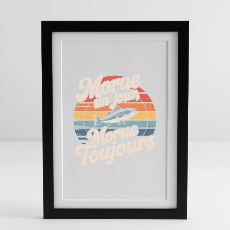 Once cod Cod Framed poster (27 × 37 cm)