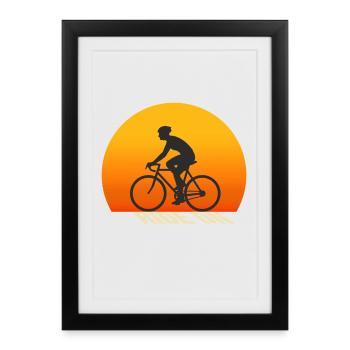 Ride On – Minimalist bike design in the sun - Framed poster (27 × 37 cm) - black - Front
