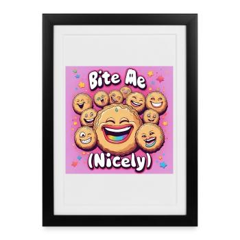 Me Nicely Cookies Laugh Design - Affiche encadrée (27 × 37 cm) - noir - Devant