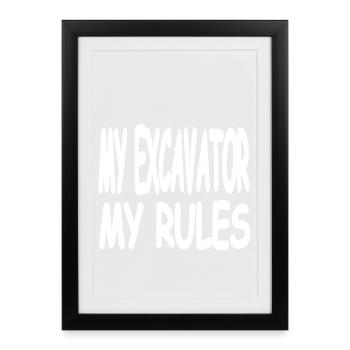 Bagger - Gerahmtes Poster (27 × 37 cm) - Schwarz - Vorne