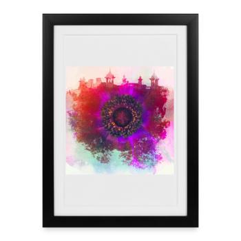 Coquelicot abstrait - Affiche encadrée (27 × 37 cm) - noir - Devant