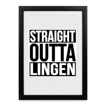 Straight Outta Lingen - Framed poster (27 × 37 cm) - black - Front