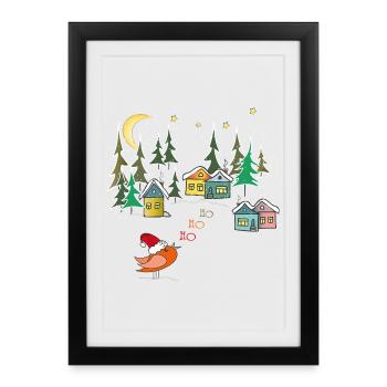 Magie hivernale de Noël - Affiche encadrée (27 × 37 cm) - noir - Devant