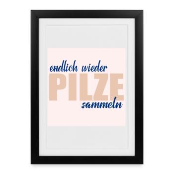 MUSHROOM PICKING HOBBY - Framed poster (27 × 37 cm) - black - Front