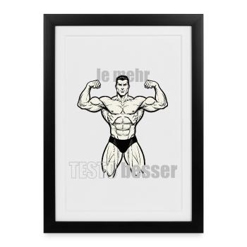 Muscle Hero Power Pose Conception d’impression - Affiche encadrée (27 × 37 cm) - noir - Devant