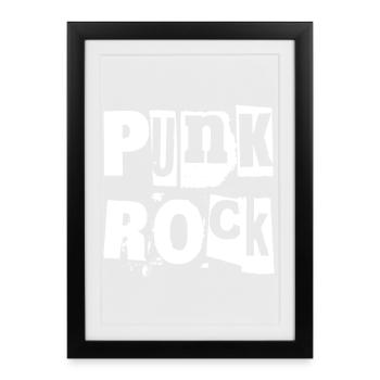 Punk Rock Distressed Text Art - Framed poster (27 × 37 cm) - black - Front