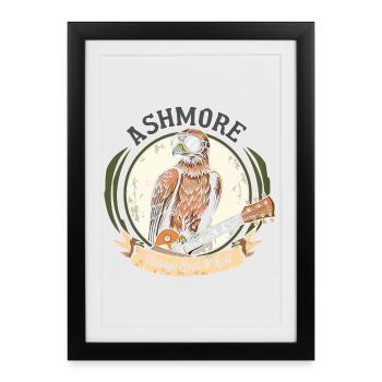 Vintage Skirt Eagle with Guitar - Framed poster (27 × 37 cm) - black - Front