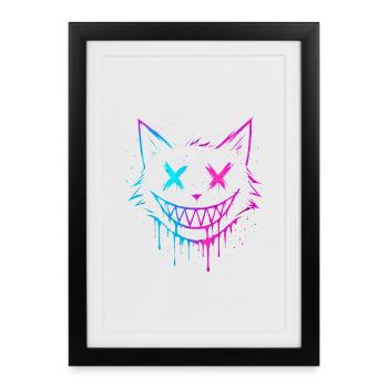 Éclaboussure de chat - Affiche encadrée (27 × 37 cm) - noir - Devant