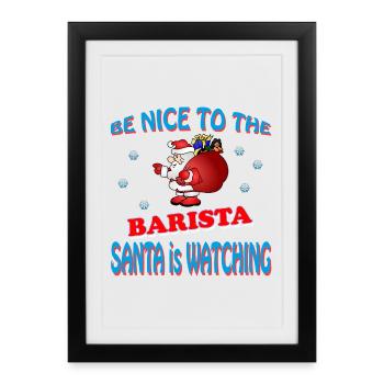 BARISTA DU PÈRE NOËL - Affiche encadrée (27 × 37 cm) - noir - Devant