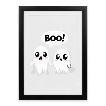 Halloween Cute Boo Ghosts - Framed poster (27 × 37 cm) - black - Front