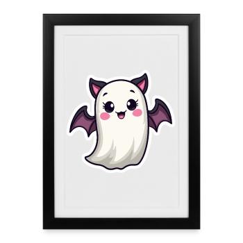 Halloween Bat Ghost - Framed poster (27 × 37 cm) - black - Front
