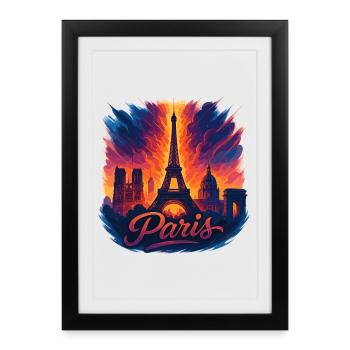 Paris Capital France Silhouette Gift - Framed poster (27 × 37 cm) - black - Front