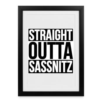 Straight Outta Sassnitz - Framed poster (27 × 37 cm) - black - Front