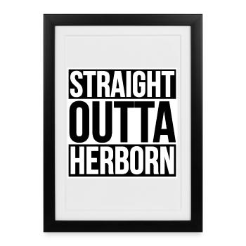 STRAIGHT OUTTA HERBORN - Framed poster (27 × 37 cm) - black - Front