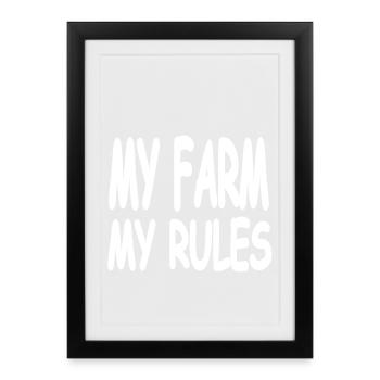 Ferme - Affiche encadrée (27 × 37 cm) - noir - Devant
