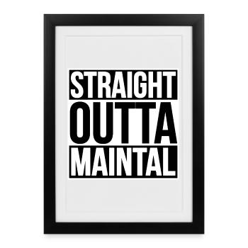 Straight Outta Maintal - Framed poster (27 × 37 cm) - black - Front