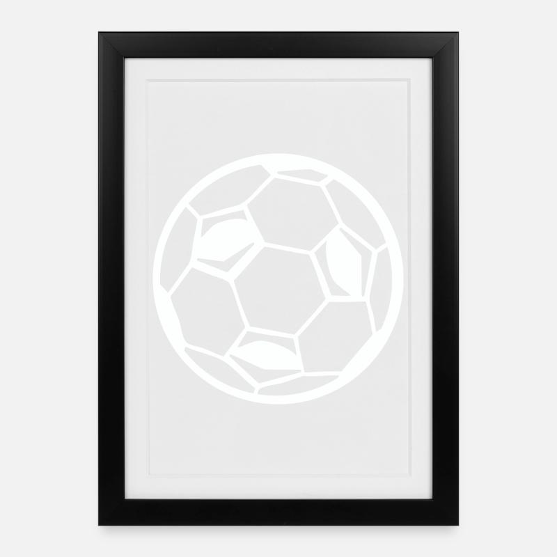Fussball Ballon Soccer - Affiche encadrée (27 × 37 cm) - noir