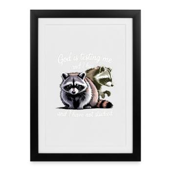 Dieu me teste et je n’ai pas étudié - Affiche encadrée (27 × 37 cm) - noir - Devant