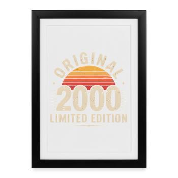 Sunset Retro 2000 Édition Limitée - Affiche encadrée (27 × 37 cm) - noir - Devant
