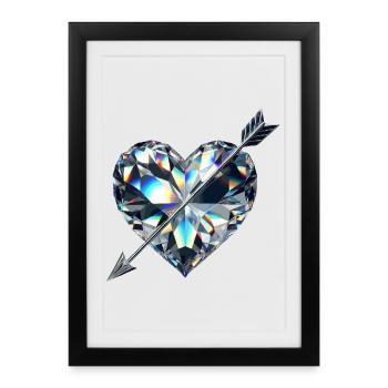 Diamond Heart with Arrow - Framed poster (27 × 37 cm) - black - Front