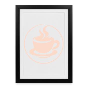 Coffee Mug Minimalist – Café Design - Framed poster (27 × 37 cm) - black - Front