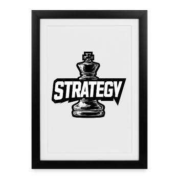Chess Piece King – STRATEGY - Framed poster (27 × 37 cm) - black - Front