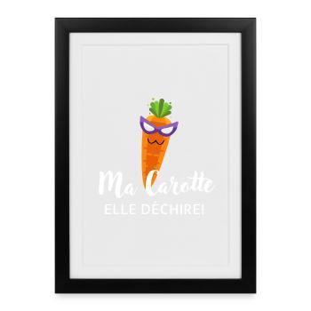Carotte Masquée Déchire - Affiche encadrée (27 × 37 cm) - noir - Devant