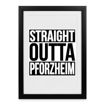 Typographie des rues Pforzheim Bold - Affiche encadrée (27 × 37 cm) - noir - Devant
