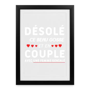 Handsome guy in a relationship with awesome wife - Framed poster (27 × 37 cm) - black - Front