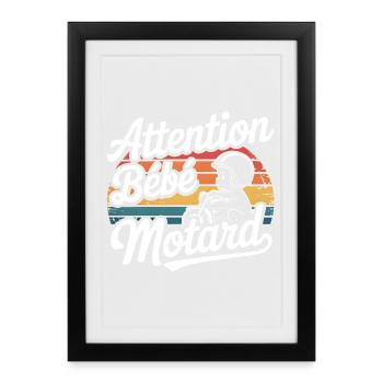 Attention Baby Biker - Framed poster (27 × 37 cm) - black - Front