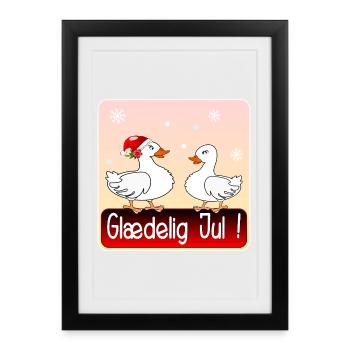 Joyeux Noël Oie de Noël - Affiche encadrée (27 × 37 cm) - noir - Devant