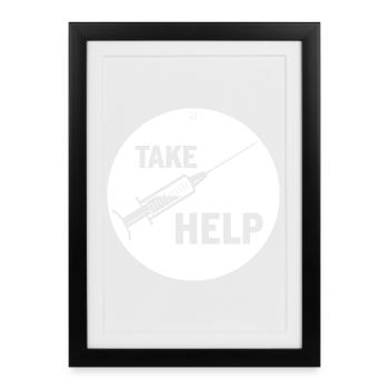 TAKE HELP - Framed poster (27 × 37 cm) - black - Front