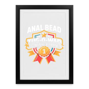 Perle Tug O War Champion Adult Humour Femmes s - Affiche encadrée (27 × 37 cm) - noir - Devant