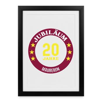 Briqueteur-maçon 20 ans 20 ans Profession - Affiche encadrée (27 × 37 cm) - noir - Devant
