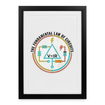 Gift for Electrical Engineer, Funny Circuits Shirt - Framed poster (27 × 37 cm) - black - Front