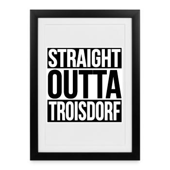 Rue Troisdorf TROISDORF - Affiche encadrée (27 × 37 cm) - noir - Devant