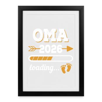 Grand-mère 2026 Chargement Cadeau de la future grand-mère - Affiche encadrée (27 × 37 cm) - noir - Devant