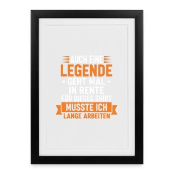 Eine Legende geht in Rente Rentner 2026 SpruchEine - Gerahmtes Poster (27 × 37 cm) - Schwarz - Vorne