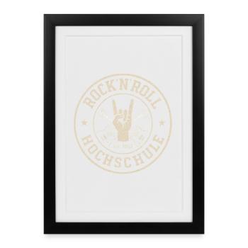 Logo du collège Rock 'n' Roll - Affiche encadrée (27 × 37 cm) - noir - Devant