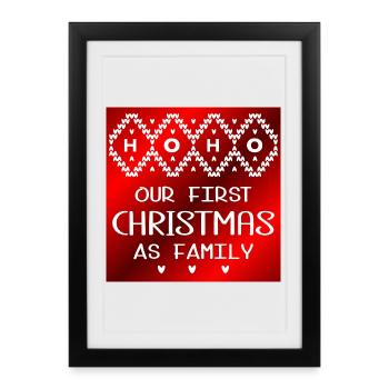 Premier Noël en famille - Affiche encadrée (27 × 37 cm) - noir - Devant