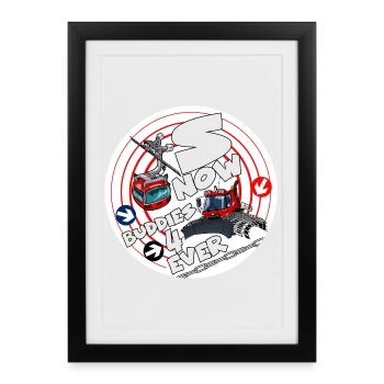 1423-snow_buddies_rood - Affiche encadrée (27 × 37 cm) - noir - Devant