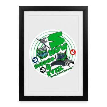 1423-SNOW_BUDDIES_4_EVER_groen-lettres - Affiche encadrée (27 × 37 cm) - noir - Devant