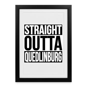 Quedlinburg Street Statement - Gerahmtes Poster (27 × 37 cm) - Schwarz - Vorne