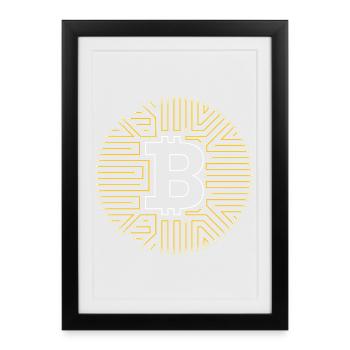 Bitcoin yellow - Framed poster (27 × 37 cm) - black - Front