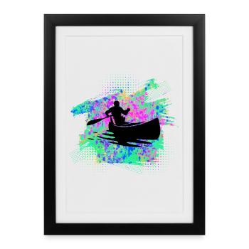 Canoë Kayak - Affiche encadrée (27 × 37 cm) - noir - Devant